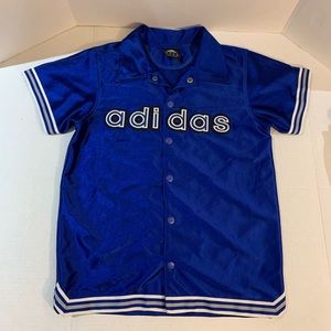 Adidas thick button up warm up basketball jacket